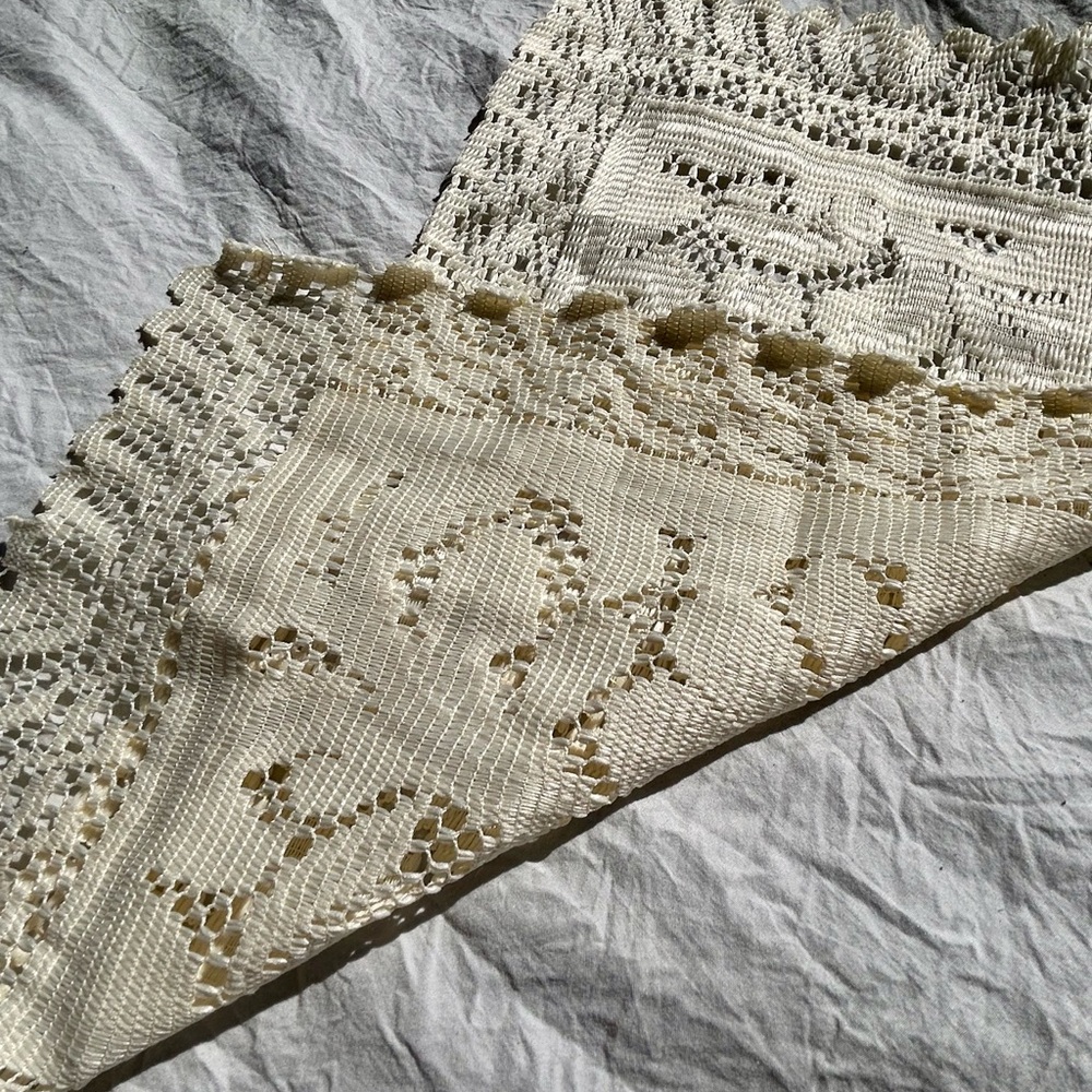 Vintage Handmade cotton crochet lace Doily